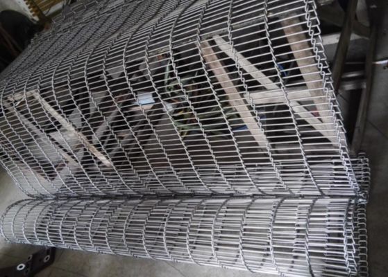 Przetwarzanie mięsa Stal nierdzewna 316l Płaski przenośnik taśmowy o średnicy 3 mm